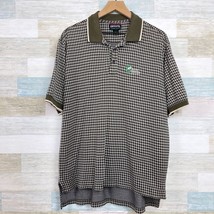 Divots Retro Grandpa Golf Polo Shirt Brown Argyle Santee National Mens L... - £31.65 GBP