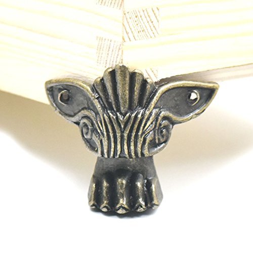 Bluemoona 5 Pcs - Jewelry Chest Box Wood Decorative Feet Leg Desk Corner Protect