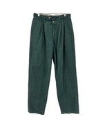 Men&#39;s Vintage Tommy Hilfiger Green Khaki Pants Size 33 x 32 Pleated - £20.94 GBP