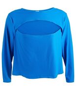 MSRP $39 Love, Fire Trendy Plus Size Cutout Top Princess Blue Size 3X - $363.21 MXN