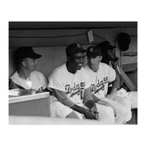 1953 Jackie Robinson &amp; Pee Wee Reese Sitting on Bench in the Dugout Photo Print - £13.36 GBP+