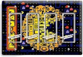Video Game Theme Pac Man Arcade Board 4 Gfci Light Switch Wall Plates Room Decor - £19.17 GBP