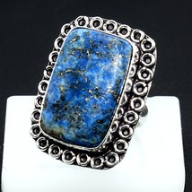 Natural Lapis Lazuli Gemstone Solid 925 Silver Handmade Ring Jewelry Size 5 - £5.55 GBP