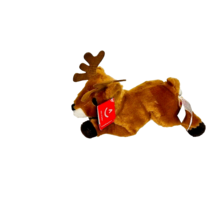 Aurora Plush Reindeer Buck Brown Stuffed Animal Toy Deer Antler 8&quot; Christmas - $14.26