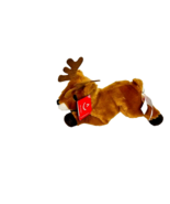 Aurora Plush Reindeer Buck Brown Stuffed Animal Toy Deer Antler 8&quot; Chris... - £11.24 GBP