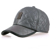 Hot Fashion Winter Warm Men&#39;s Hats Bright Leather Baseball Cap Bright Leather Ca - £40.73 GBP