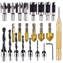 23-Pack Woodworking Chamfer Drilling Tool, 6Pcs 1/4&quot; Hex 5 Flute 90 Degr... - £28.43 GBP