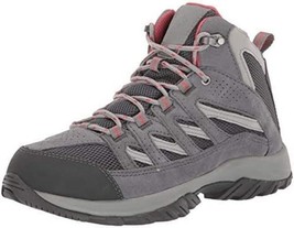 Columbia Women Crestwood Mid Waterproof Hiking Boot Graphite/Daredevil B... - $48.11