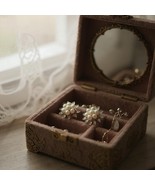 VTG LISNER Floral Flower Clip On Earrings Silver Tone Rhinestone Faux Pearl - $238.99 MXN