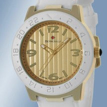 NEW Bernoulli 9680 Women&#39;s Jordan Gold Dial White Threaded Sillicone Band Watch - £18.22 GBP