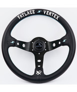 Vertex steering wheel racing competitive fit flat leather race universal... - £70.35 GBP