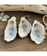 Cat Mom/Dad Oyster Shell Ornament Set: Coastal Farmhouse Pet Lover Gift - $685.83 MXN