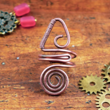Wire Wrapped Adjustable Copper Ring - wire wrapped ring handmade - £21.35 GBP