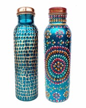 Water Container Copper Water Bottle Thermoses Drink Ware Set Ayurveda He... - £64.21 GBP