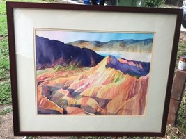 GWEN GORDON Original Modern Abstract Landscape Vintage Watercolor &quot;Early Light&quot; - £439.64 GBP