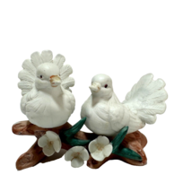 Vintage Love Bird Doves on Branch Ceramic Porcelain Figurine Lefton? Taiwan - £14.48 GBP