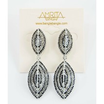 Amrita Singh Silver Gunmetal Crystal Annalisa Earrings ERC 3030 NWT - £19.03 GBP