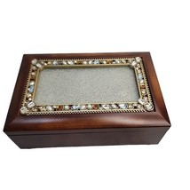 Jewelry Music Box Photo How Great Thou Art Wooden Hinged Lid Jewels Auto... - $23.53