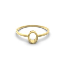 Massiv Gelbgold Halb Mount Ring 5 X 7 MM Oval Ring IN 9K,14K,18K Gold Ring - £175.38 GBP+