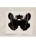 Original Abstract Art Ink Blot Mirror Image Reflection Black White 7&quot; - £14.28 GBP