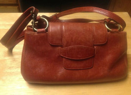 Derek Alexander East/West Top Tab Closure - Rust Orange Leather Handbag EUC - £62.53 GBP