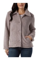 32 Degrees Womens Jacket Purple Fleece Pockets Button-Front Soft Cozy - $39.99