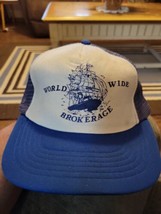 Vntg Mesh Snapback Trucker Hat/Cap World Wide Brokerage - £7.92 GBP