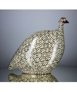 Les Ceramiques de Lussan Small Ceramic Guinea Fowl - White with Duck Green Spots - €156,34 EUR