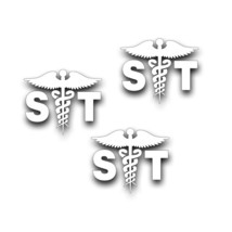 3X ST Caduceus Decal for Speech Therapy Therapist Healthcare Hospital Wo... - £10.92 GBP