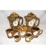 Vintage Japan Tea Set 2 Pitchers Sugar Bowl Measuring Cups Fruit Daisies... - $53.45