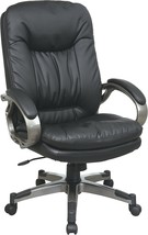 Black Office Star Bonded Leather Seat And Back Executives Chair With Fix... - $319.95