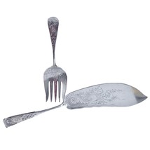 c1880 American Sterling Silver Fish Serving set by R Harris &amp; Co Washing... - £350.32 GBP