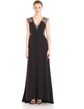 Aidan by Aidan Mattox Womens Stretch Crepe Gown with Lace Inset Detail B... - $173.25