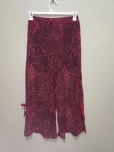 Lily by Firmiana WIDE LEG KNIT PANTS RED SZ M NEW - £62.16 GBP