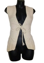 Polo Jeans Ralph Lauren Women&#39;s Vintage Hand  Knit Vest Wool Color-ivory XL - £36.71 GBP