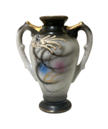 Dragonware Moriage Miniature Japanese Bud Vase Porcelain Gray Gold Black... - $17.03