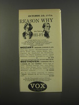 1956 Vox Records Ad - Reason why we have Hi-Fi - £14.78 GBP