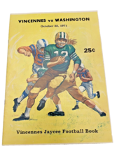 Program Football 1971 Vincennes vs Washington Indiana IN High School Sports - $27.91