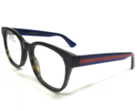 Gucci Eyeglasses Frames GG0005OZ 001 Dark Tortoise Blue Red Striped 53-2... - £116.15 GBP