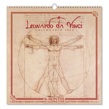 Leonardo Da Vinci 2024 Wall Grid Calendar 16 Months 31.5x32cm New &amp; Sealed 04176 - £46.75 GBP