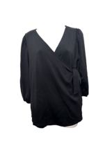 3/4 Sleeve Wrap Maternity Top - Isabel Maternity by Ingrid &amp; Isabel Blac... - $14.84