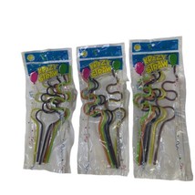 Original Krazy Twisty 10” Straws Multi Color Kids Party Pk of 6 Lot of 3... - $18.52