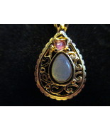 Van Doran Genuine Ruby &amp; Opal Necklace Vintage  - £7.81 GBP