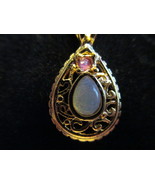 Van Doran Genuine Ruby &amp; Opal Necklace Vintage  - $9.49 CAD