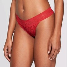 2 Pair Auden Women's XL Thongs Brown String & Red Lace image 5