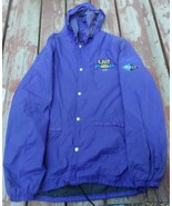 U2 Popmart Blue 1997 Tour Jacket TNA Staff Large Nylon Rain Hoodie Style... - $169.05