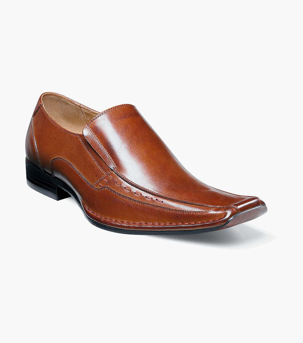Stacy Adams Templin Bike Toe Loafer Shoes Cognac 24507-221