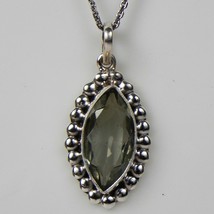 Solid 925 Sterling Silver Green Amethyst Pendant Necklace Women PSV-1099 - £26.35 GBP+
