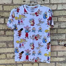 Nickelodeon Throwback All Over Print Nicktoons Shirt Men Size S 90’s Shows - £11.59 GBP