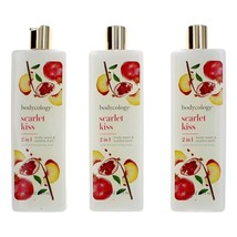 Scarlet Kiss by Bodycology, 3 Pack 16 oz 2 in 1 Body Wash &amp; Bubble Bath for Wom - £27.96 GBP